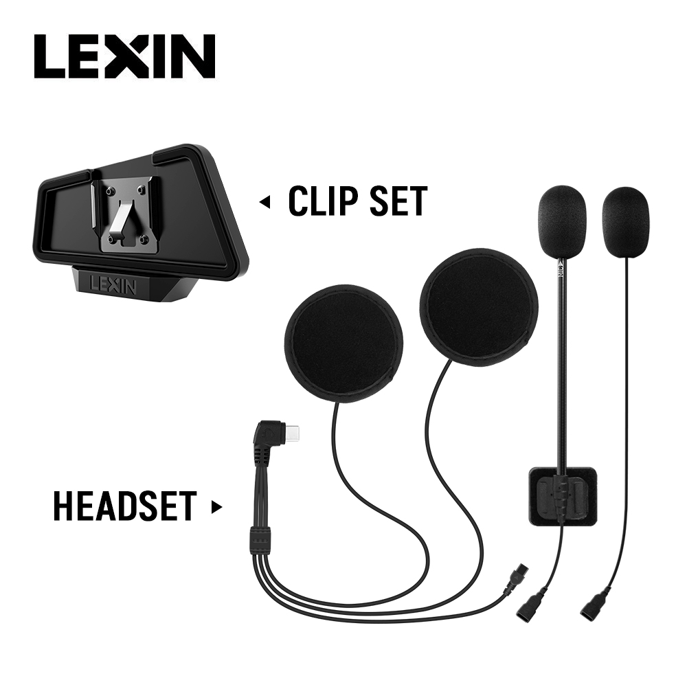 Full Face Motorcycle Helmet With Bluetooth - Комплект гарнитуры и клипсы LEXIN LX-B4FM-X
