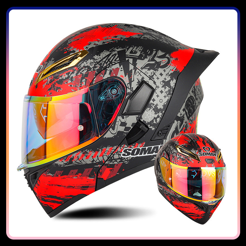 Мотоциклетный шлем с двойными  – обзор и цена Modular Flip Up Motorcycle Helmet Dot Approved